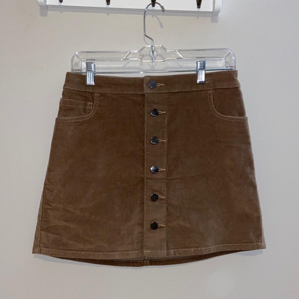 Brown A-line corduroy skirt, new with tags
